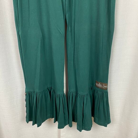 Matilda Jane Dark Green Big Ruffle Pants With Button Detail Sz.M - Picture 7 of 14